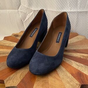 Margaux Dark Blue Suede Heels size 37 women's